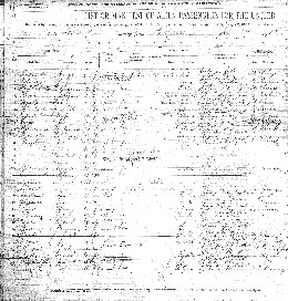 Page 1 of the ship manifest containing the entry for Wojciech Lasica.